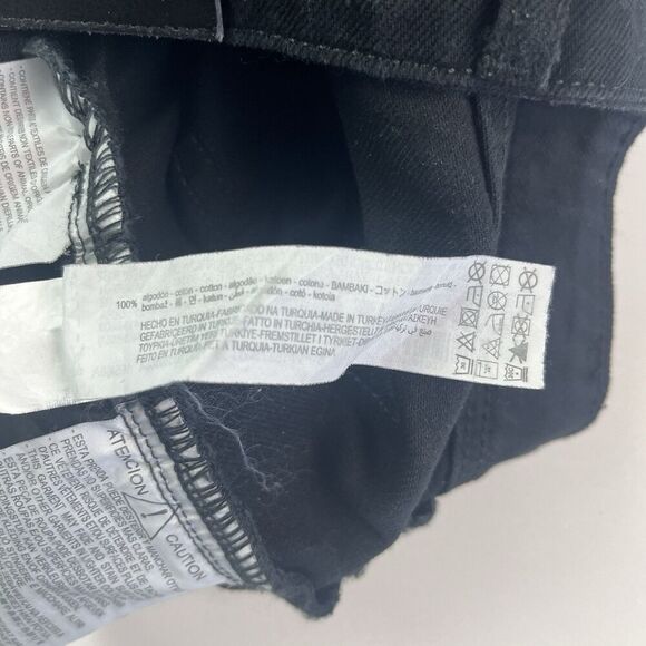 ZARA Wide Leg Jeans Womens 4 Black High Waist 100% Cotton Classic Minimalist - Picture 14 of 14